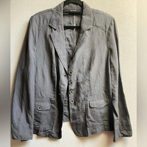 Michel Studio Plus Size Linen Button Blazer Jacket 18